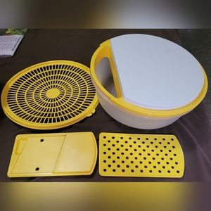 Tupperware Veggie Wash, Slicer, Shredder Kit in Yellow 6pcs